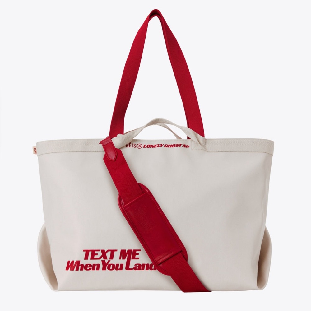 BEIS x Lonely Ghost The Travel Tote in Ghost White